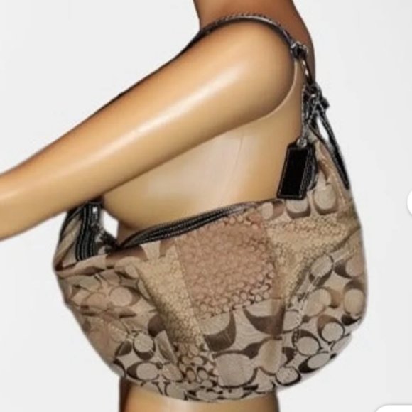 Vintage Coach Soho Jacquard Canvas Hobo Shoulder Bag C0871-F12315 brown - Picture 6 of 9